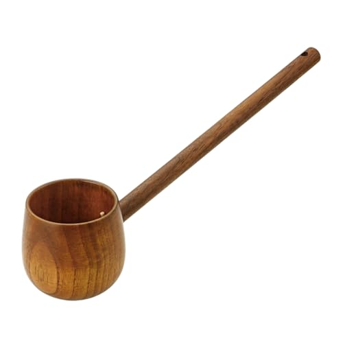 BESTOYARD Cucharón de Agua de Madera Mango Largo Cuchara para Pala para Agua de Cocina Cucharón Reutilizable para Cocinar y Plantas