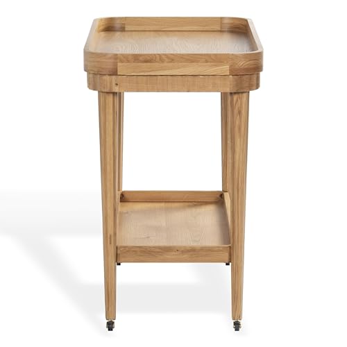 Felicia Briana Brown Bar Cart with Wheels