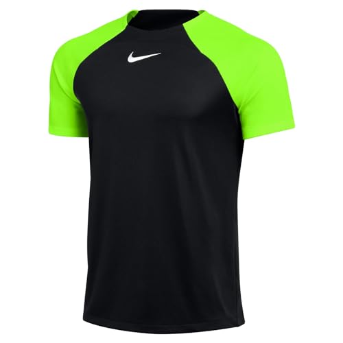 NIKE M NK DF ACDPR SS Top K T-Shirt, Hombre, Black/Volt/White, L