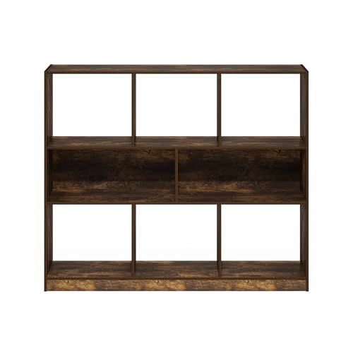 Image of Furinno DALY Book Shelf, 8-Cube Bookshelf, Horizontal Cube Storage Organizer Bookcase, 10.9 x 47.2 x 39.4, for Living Room, Bedroom, Home Office, Amber Pine