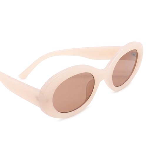 WANAKA SunBlush Retro Oval Sunglasses for Women, soft pink TR90 frame, TAC Lens, UV400 Protection…4