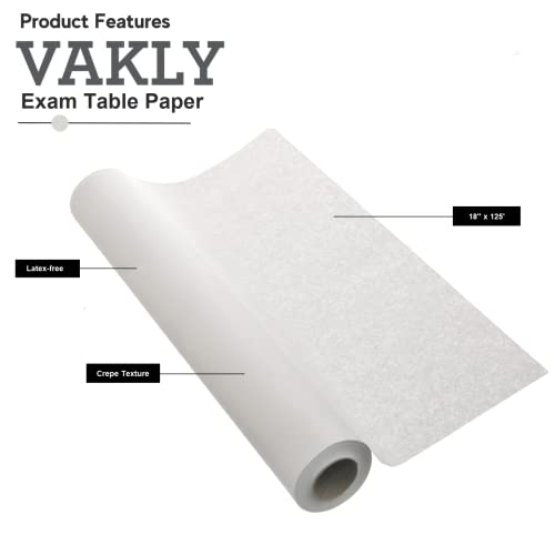 Image of Exam Table Paper - 18''x125' Disposable Standard White Crepe - Paper Rolls for Spas, Doctors, Chiropractors and Massage Tables