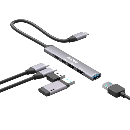 Hub USB C de alta velocidad 5 Gbps con carga PD 100W y divisor ultra delgado para disco duro