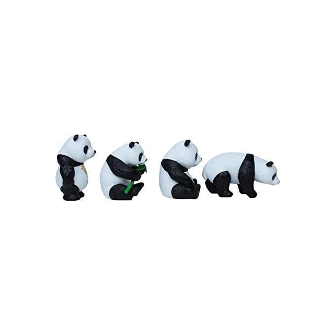Image of Miniature Set for Home Decor, Deepawali Gift, Living Room, Figurines, Cake Decoration Items - Resin Car Dashboard Items (Multicolor) ((Panda Miniature Set of 4))
