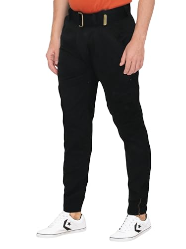 Image of Men's Regular Fit Solid Cargo Pants
