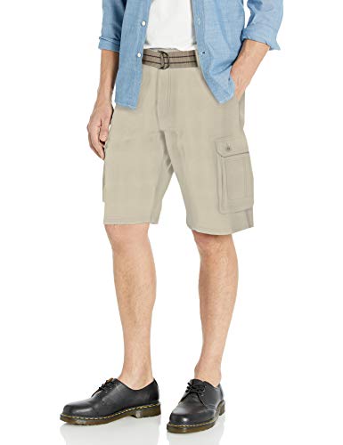 Lee Men's New Belted Wyoming Cargo Short, Stone, 30