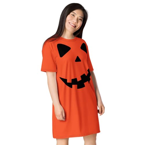 Vestido de camiseta con calabaza Jack O' Lantern para fiestas y eventos de Halloween