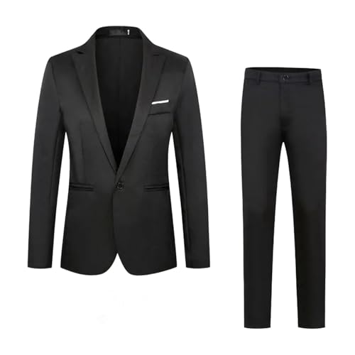 Men's Fashionable Business Casual Suit Slim Fit Western Style Clothes 2-Piece Set