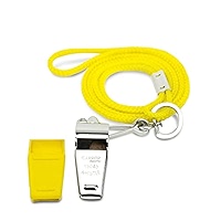 Cannon Sports Solid Brass Metal Whistle with Whistle Cover