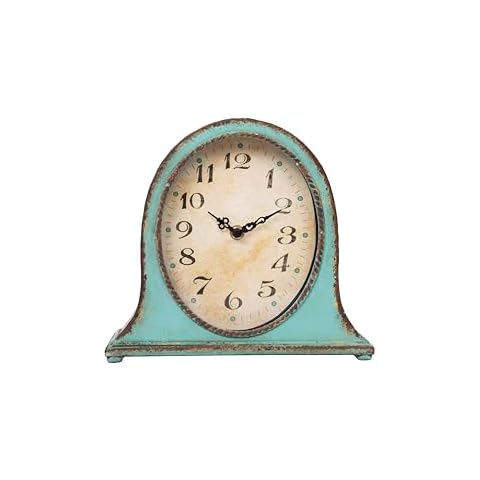Creative Co-Op Metal Aqua Finish Mantel Clock Cover