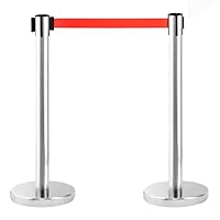 PINNERS Absperrständer Personenleitsystem 3 Meter, Absperrpfosten, 2 Stück Absperrpfosten Abgrenzungspfosten, Ausziehbare Barriere 3 Meter