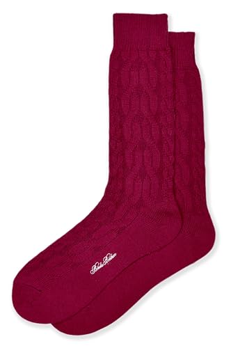 Brooks Brothers Men's Merino Wool Blend Argan Cable Knit Crew Socks,