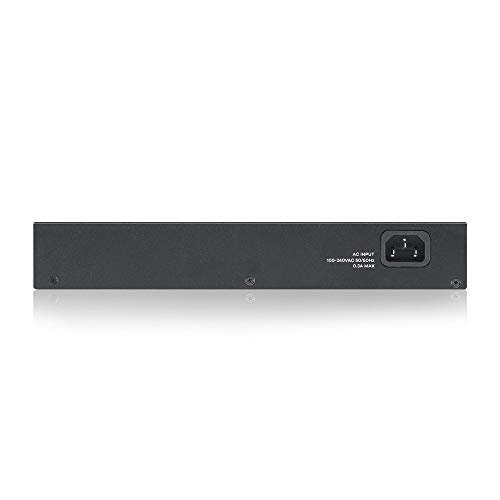 Image of Zyxel 24 Port Network Ethernet Switch | Unmanaged Gigabit | GS1100-24E | 24x GbE Ports, Fanless, Rack Mount Kit Included, Dual SFP Ports, Auto MDI /MDI-X Support