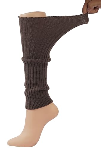 Image of BomKinta Leg Warmers for Women - Soft Fashion Knit Calf Accessories Gifts - Cute 80s Ruffle Leg Sleeves for Party Yoga