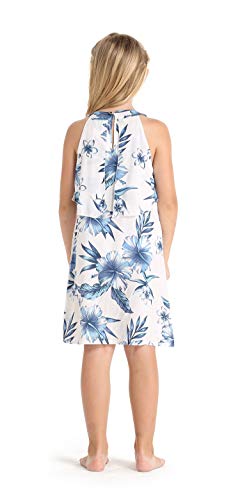 Girl Hawaiian Round Neck with Ruffle Dress in Day Dream Bloom2