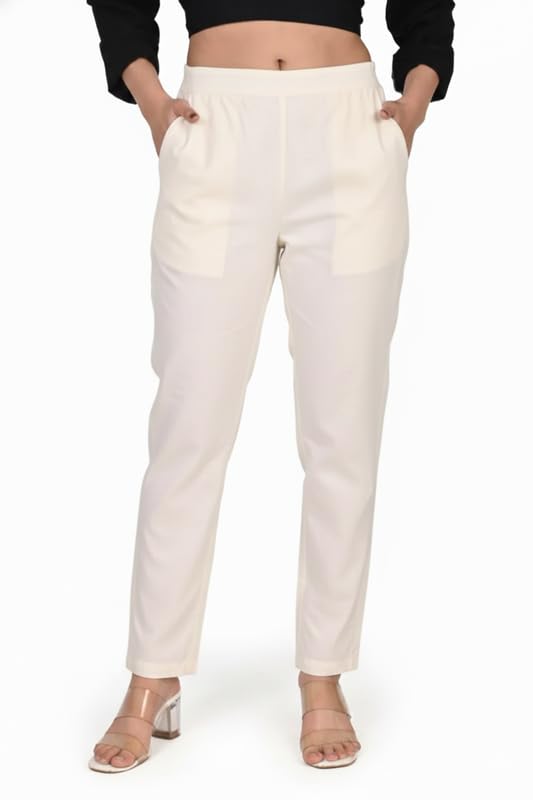 Cotton Woman Trousers Pants Casual Regular Fit Kurti Pant Daily Office Formal Use-picture-30