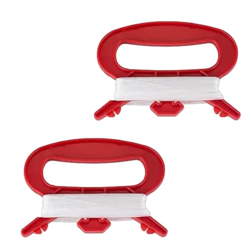 SelHeng 2Pcs Red D Shape Winder with 100m Line String for Outdoor Sports Flying Kite,Kite Board Tool Kit Kites and Wind Spinners