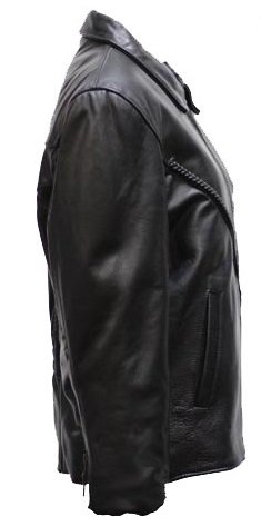 Billys Biker Gear Womens Leather Motorcycle Jacket, Z/O Lining and Braid (Size 4XL, 4X-Large)