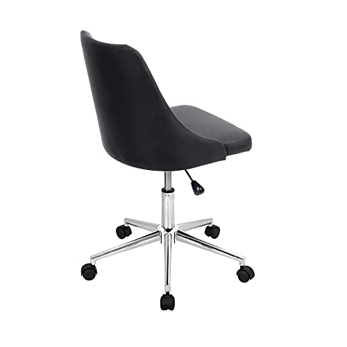 Woybr Pu, Foam, Chrome Marche Office Chair, 24Lx22.75Wx35H, Black #TOP2