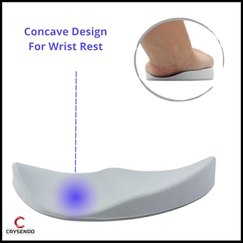Image of Crysendo Ergonomic Left Hand Wrist Pad for Mouse & Keyboards | Smooth Movement Palm Support for Home /Office /Gaming | RSI & Carpal Tunnel Syndrome Wrist Pain Relieving Mouse Hand Rest (Grey)