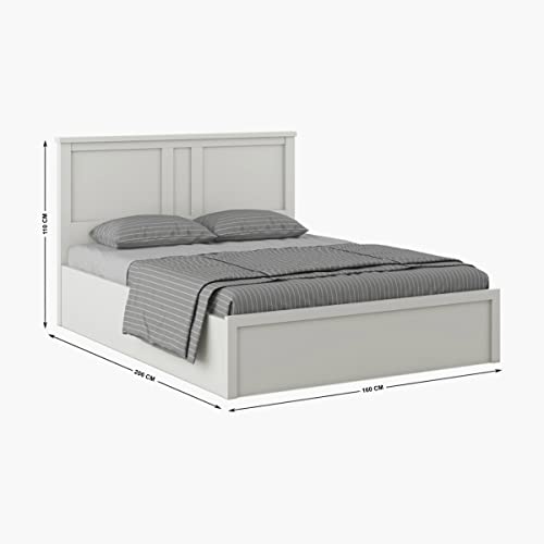 Image of Home Centre Helios Reynan Aster Queen Bed with Hydraulic Storage - White