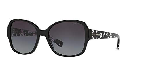 Coach Woman Sunglasses, Black Lenses Acetate Frame, 58mm