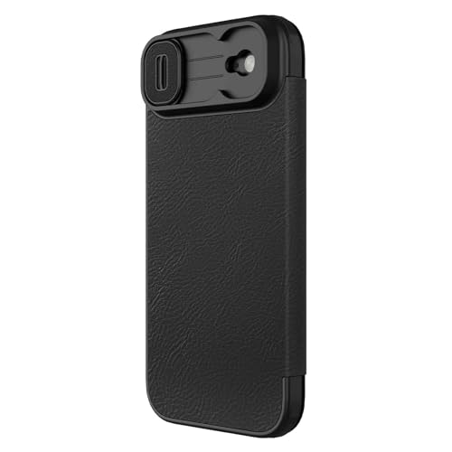 Image of PRITO Nilkin Wallet Flip Case for iPhone 17 Air with Card Slot and Camera Slider, PU Leather Case Cover, All-Around Protection (Black, iPhone 17 Air)
