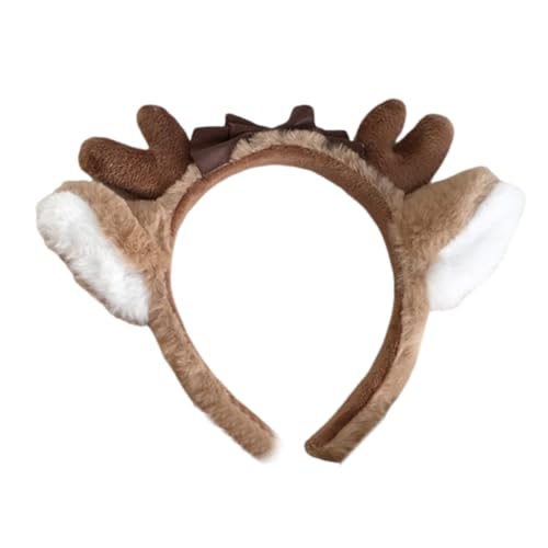 Hrtyvhin Diadema de peluche con orejas de ciervo de anime, diadema para mujer, para juegos de rol y festival de música, tocados
