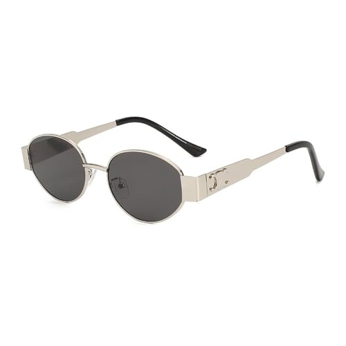 Lunettes de soleil elliptiques pour femme au design rétro haut de gamme