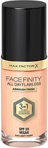 Max Factor Facefinity All Day Flawless Make-up 3w1 baza, korektor, podkład z filtrem SPF 20, nr N42 Ivory, 30 ml