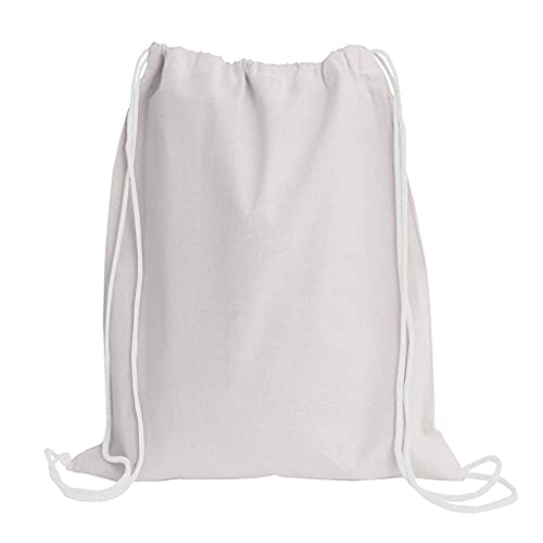 TBF Cotton Drawstring Backpack Gym Sack (Set of 12)