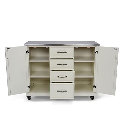 Image of Seaside Lodge Stainless Steel Top Kitchen Cart by homestyles