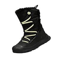 SRTUMEY Warm Snow Boots for Girls Baby Kids Size 6 Toddlers Baby Winter Fleece Lined Walking Shoes Warm Anti-Slip Waterproof Winter Snow Boots Size 3.5 Black
