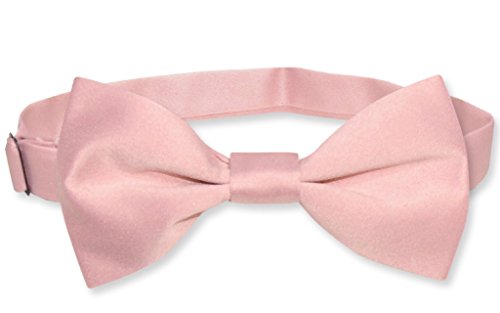 Vesuvio Napoli BOY'S BOWTIE Solid DUSTY PINK Color Youth Bow Tie