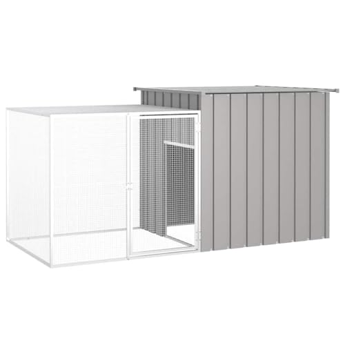 Clapier lapin grande taille en acier galvanisé durable et design gris - 2