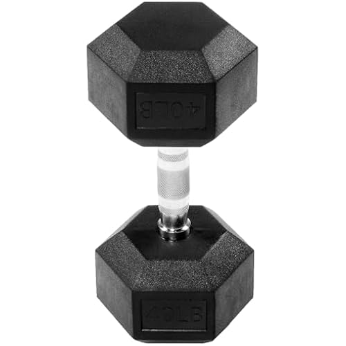 Rubber Encased Hex Dumbbell with Knurled Alloy Material Non-slip Handle, Basic Professional Dumbbell