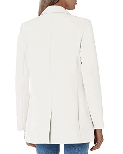 Ivay Womens Casual Blazers Lightweight Open Front Long Sleeve Work Office Blazer Jacket White #TOP1
