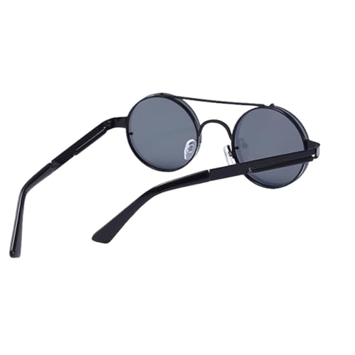 Vintage Steam Punk Round Sunglasses Men Women Retro Metal Double Beams Sun Glasses Fashion UV4002