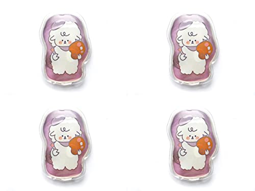 TUANTUAN 4 Pcs Mini Winter Gel Hand Warmer,Reusable Hand Warmer Cute Cartoon Hand Warmer Cartoon Portable Hand Warmer for Cold Days.