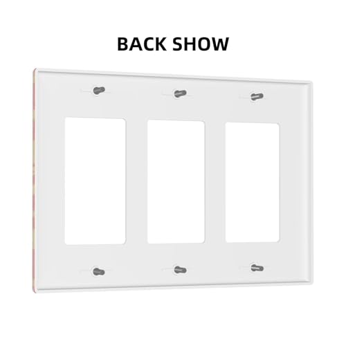 Decorative Outlet Covers Red Background with Golden Spiderweb Spider 3 Gang Outlet Cover Wall Plate Triple Rocker Light Switch Cover Plate Switch Plate Covers for Bedroom Decor