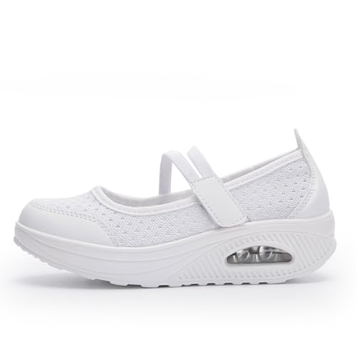 ihinzry Tênis feminino de enfermeira Air Cushion para atividades ao ar livre, leve, respirável, sem