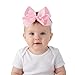 Tucnoeu 3pcs Baby Girl Headbands with Bows - Soft Stretchy Newborn Bows for Girls, Infant Toddler Hair Accessories (White, Ivory, Pink)