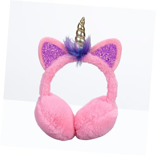 Evita Orejas Frías con Orejeras de Unicornio Peluche Rosa Cómodas 2