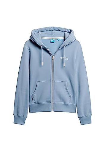 Superdry - Sudadera con capucha y cremallera esencial, Rich Blue, S | Ya disponible en tu tienda friki favorita! En mundofriki.es!