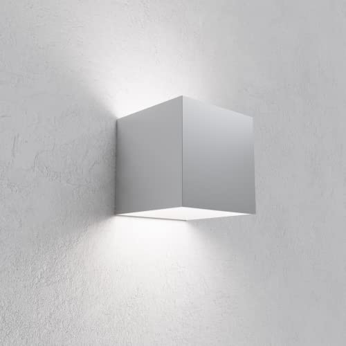 NUOVA GERMANY Applique Cubo a LED IP65 per interno/esterno 12W Regolabile 1000lumen Moderno Alluminio (Bianco, Luce Fredda 6000K)