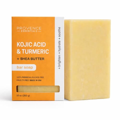 Kojic Acid & Turmeric Bar Soap with Shea Butter, 10 oz Face & Body Cleansing Bar, Helps Improve Appearance of Uneven Tone, Moisturizing, Paraben & Sulfate Free image 2