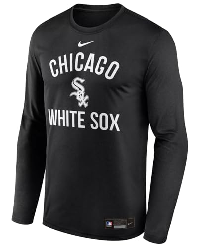 Nike Men's MLB Authentic Collection Legend Long Sleeve T-Shirt (US, Alpha, Large, Regular, Regular, Black, Chicago White Sox)