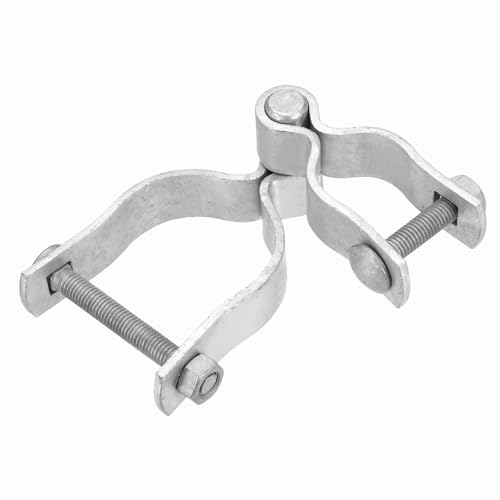 sourcing map Charnière de poteau de clôture à maillon de chaîne, 3,5 cm, 6,5 cm, en acier galvanisé, charnière de poteau de clôture robuste avec boulons et écrous pour tuyau rond extérieur