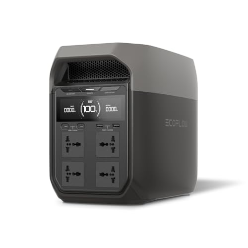 EF ECOFLOW DELTA 3, 1800VA AC (3600VA Surge) Portable Power Stati...