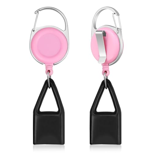 GAUENEEN 2 Pcs Retractable Lighter Clip Lighter Holder Keychain with Clip Pink